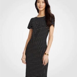 Ann Taylor Black and White Midi Dress